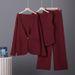Women's Fashionable Knitted Three Piece Set Relaxed Style Sweater Vest Wide Leg Pants Autumn Winter Clothing Set_ecoleips.com