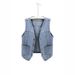 DY Women's Sleeveless Denim Vest Short Loose Style Versatile Jacket Summer Outerwear_ecoleips.com