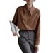 2025 Nvyis2025 Spring Pointed Collar A Niche French Style Top, Loose Casual Shirt For Women With Long Sleeves_ecoleips.com