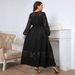 Plus-Size Long Sleeve Lace Dress – Knee-Length, Slimming & Elegant For Fall_ecoleips.com