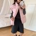 Aria Basics 2025 Cross-Border European And American New Women's Solid Color Zipper Pocket Cotton Vest Fashion Stand Collar Elegant_ecoleips.com