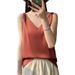 Silk Satin Double-strap Women's Tank Top, 2026 Spring-summer New Slim-fit V-neck Short Elegant Inner Top T-shirt_ecoleips.com