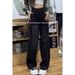 Black Fleece-Lined Wide-Leg Jeans Women, New Autumn And Winter Style, Petite Floor-Length Pants, Slimming Straight-Leg_ecoleips.com