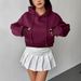AD696 European American Cross-border Autumn And Winter New Fashion Slim-fit Pocket Hooded Long-sleeve Versatile_ecoleips.com