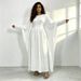 Fashion Maxi Shiny Elegant Long Batwing Sleeve Dress_ecoleips.com