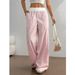 New 2025 Striped Wide Leg Trousers for Women Casual Street Fashion Loose Fit Contrast Color Trendy Bottoms_ecoleips.com