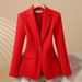Tailored Slim-Fit Cropped Blazer for Petite Women Office Chic Casual Versatile Jacket_ecoleips.com