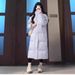 girl Girl 2025 Winter New Long Over-the-Knee Down Jacket For Women, White Duck Down, Thickened, Hooded, Loose Fit, Student Chinese_ecoleips.com