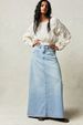 Aria Basics Aria Basics European And American Foreign Trade Cross-Border Source Summer Women's Loose Straight Casual Denim Midi Skirt_ecoleips.com