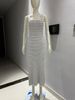 Women's Clothing Striped Vest Contrast Color Style Beach Vacation Sexy Long Skirt Knitted Pit Stripe Long Dress_ecoleips.com