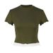 AD048 European American Women's Casual Short-sleeve Spring And Autumn Slim-fit Pullover T-shirt, Slimming Base Shirt,_ecoleips.com