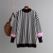 girl 2024 Autumn Winter New European And American Cross-Border Women's Fashion Mid-Length Round Neck Striped Loose Knitted_ecoleips.com