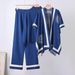 Women's Three Piece Leisure Suit Knitted Sweater Shawl Cape Wide Leg Pants Lazy Style Autumn Winter Fashion Set_ecoleips.com