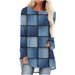 Design Sense Personality Denim Style Long Sleeve Midi Skirt For Women 2025 Spring High Waist Versatile Round Neck_ecoleips.com