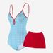 Aria Basics Women's Hot Spring Swimsuit, Pure Desirable, Cute And Sweet, Plaid, Sexy, Backless, Simple One-piece Swimsuit For Girls_ecoleips.com