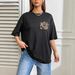 Women's Casual Round Neck Short Sleeve T-Shirt Multi-Color American Style Simple Fashion Sports Top Solid Printed Loose Fit_ecoleips.com