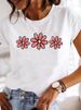 European And American Cross-border Foreign Trade Women's Floral Butterfly Round-neck Printed Short-sleeve T-shirt Top_ecoleips.com