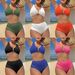 Women's Clothing New Style Solid Color Sexy Special Fabric High Waist Split Swimsuit_ecoleips.com