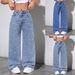 Cross-border European And American Bestseller, Ins-style Pearl Straight Loose Versatile Wide-leg Long Pants,_ecoleips.com