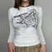 Retro Print Long Sleeve T-Shirt for Women Casual Y2K Harajuku Style Slim Fit round Neck Base Layer Top European American_ecoleips.com