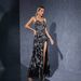 European And American Style Strapless Evening Dress, High-end, Light Luxury, Niche, Elegant With Shiny Sequins, Adult_ecoleips.com
