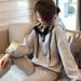 Women's Clothing 200 pounds large size loose casual style sports hooded suit for women autumn and winter fashion sweatshirt two piece set_ecoleips.com