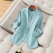 Spring Summer V Neck Cardigan Suit for Women Professional Casual Workwear Temperament Host Blazer_ecoleips.com