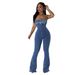 Women's Clothing Women's Fashion Casual Sexy Tube Top Backless Adjustable Drawstring Denim Jumpsuit_ecoleips.com