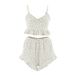 Summer New Wrinkle Cotton Breathable Comfortable Camisole Pajamas Two-Piece Set European And American Cross-Border_ecoleips.com