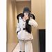 girl Girl Girl 2025 Winter Women's Jacket With Lace-Up Waist And Fox Fur Collar, New White Duck Down Coat, Parka Style_ecoleips.com