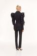 K Small Niche Design, High-end Goddess Style, Black Three-dimensional Splicing, Ruffle Edge Suit, Asymmetric Slim Fit, Slimming Suit_ecoleips.com