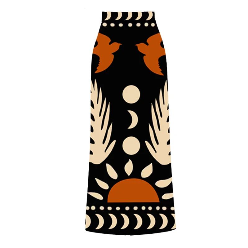 Women's Clothing Sexy One-piece Conservative Warm Printed Swimsuit Wrap Skirt Suit_ecoleips.com
