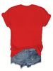 Eurean And American Cross-border Foreign Trade Clothing, Bow Pattern Round Neck Printed Women's Short-sleeve T-shirt_ecoleips.com