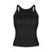U-Neck Ribbed Tank Top For Women - Stretchy Cotton Blend, Slim Fit, Sexy & Casual Summer Basic (Black/White/Gray, XS-XL)_ecoleips.com