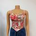 Sexy Hot Girl Women's Printed Flower Sling Irregular Fishbone Vest New Arrival Clothing_ecoleips.com