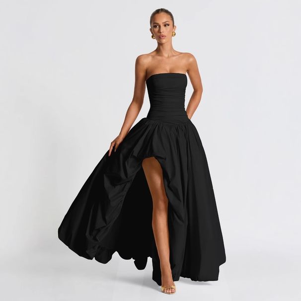 Summer New Arrival Women's Slim Waist Pleated Tutu Skirt Suspender Dress Fresh Temperament Solid Color Lace Low Cut 2025_ecoleips.com