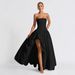 Summer New Arrival Women's Slim Waist Pleated Tutu Skirt Suspender Dress Fresh Temperament Solid Color Lace Low Cut 2025_ecoleips.com