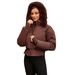 Women's Clothing Warm Cotton Puffer Jacket With Faux Fur Hood - Stylish Winter Coat For Streetwear & Casual Outfits (Black, White-Grey, Brown)_ecoleips.com