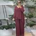 Women's Literary Retro Two-Piece Set Gold Foil Top & Wide Leg Pants Loose Fit Summer Fashion_ecoleips.com
