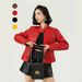 Women's Clothing Fashion Women's PU Leather Jacket Slim Fit Stand Collar Short Coat Red Black Light Brown Biker Jacket For Spring Autumn_ecoleips.com