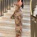 Women's Clothing Printed Suspender Skirt Slim Fit Backless Temperament Slit Long Skirt Floral Dress_ecoleips.com