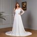 Women's Clothing sexy lace long sleeve wedding dress with chest cotton big swing dress white_ecoleips.com