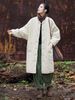 girl New Chinese Zen Style Lazy Linen Quilted Thickened Jacket For Women, Mid-Length Retro Button Warm Cotton Coat_ecoleips.com