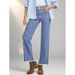 Comfortable Women's Light Blue Straight Leg Jeans Multiple Buttons Frayed Edges Cross Border Exclusive Factory Direct_ecoleips.com