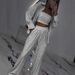 Women's Clothing Women's Sequined Camisole Three Piece Set Casual Style Loose Trousers And Jacket Long Sleeve For Formal & Casual For Women_ecoleips.com