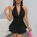 Voya Women's Sexy Deep V-neck Short Dress 2026 Summer New Low Cut, Belly Covering, Slimming And Neck Hanging Skirt_ecoleips.com