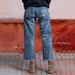 K Cowboy Women's Loose Straight Leg Pants With Torn Edges And Holes_ecoleips.com