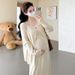Autumn Winter New Korean Fashion Hollow Embroidery Bow Knitted Two-Piece Maternity Dress_ecoleips.com