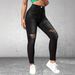 Women's Clothing High Street Fashion Personality Ripped Women's Elastic Slim Fit Denim Pants_ecoleips.com