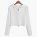 hooded Cardigan Sweatshirt Women, Spring And Autumn Thin Style, 2021 Long-sleeve Zip-up Short Top Jacket,_ecoleips.com
